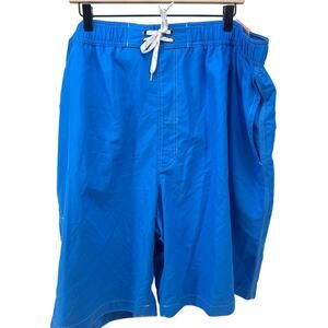 4XLT Men's Blue Swim Shorts with White Stitching‎